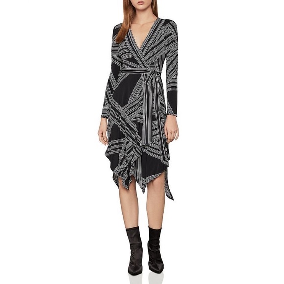 NWT BCBGMAXAZRIA Asymmetric Wrap Dress - Picture 9 of 10